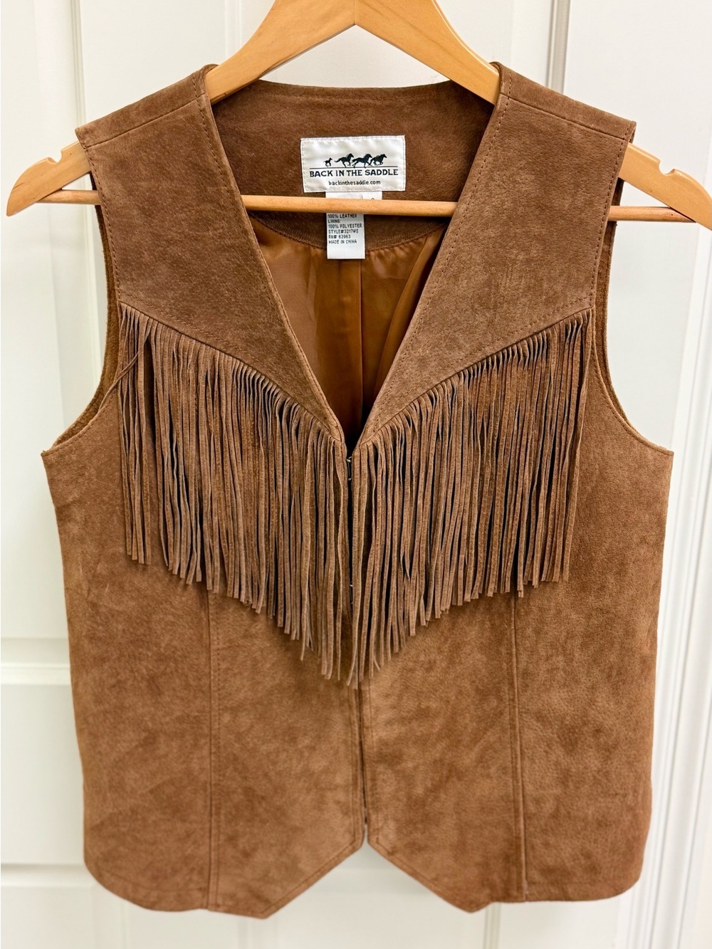 Back N The Saddle Genuine Suede Fringe Vest Brown Western Boho Coastal Cowgirl S